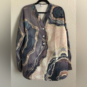 Marble Designed Blouse Sz XXL
